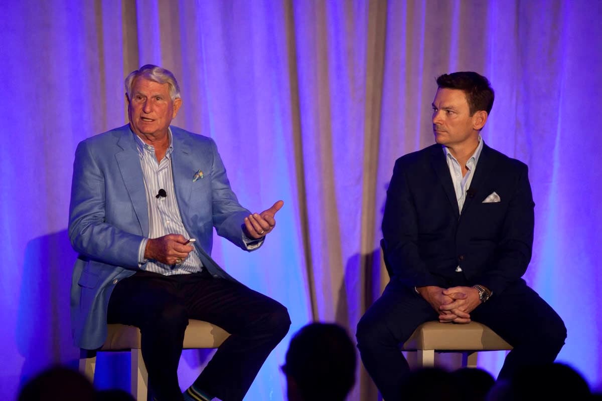 Dr. Brumm and Dr. Strupp in a live fireside Q&A at the Strupp/Brumm Experience seminar in Clearwater, Florida
